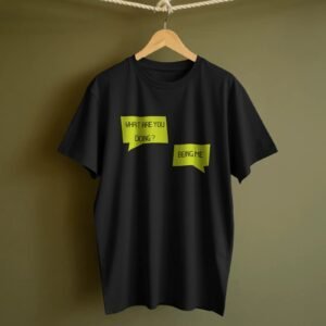 Home rope hanger tshirt mockup simple minimal display on green background (7)