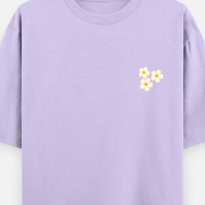 flowers embroidery lavender oversized t shirt