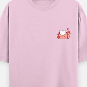 letter oversized babypink t shirt